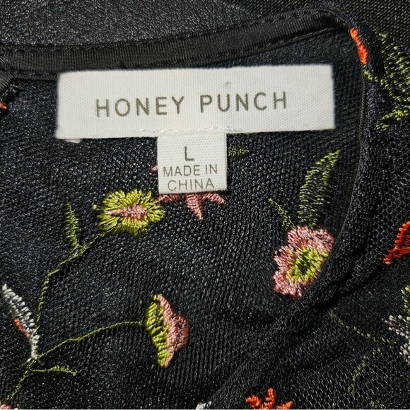 Floral Long Sleeve Black Dress - Picture 9 of 9